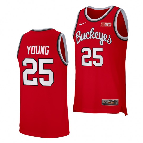 Kyle Young Ohio State Buckeyes #25 Red Retro Baske...