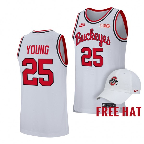 Kyle Young Ohio State Buckeyes 2021-22 College Basketball Young Retro Jersey Free Hat