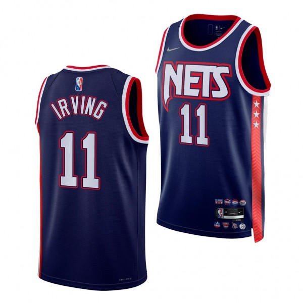 Brooklyn Nets Kyrie Irving #11 Blue City Edition J...