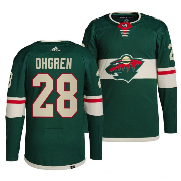 2022 NHL Draft Liam Ohgren Wild #28 Green Authenti...