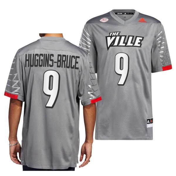 Ahmari Huggins-Bruce Louisville Cardinals Iron Wings Premier Strategy Jersey Men's Charcoal #9 Alternate Football Uniform