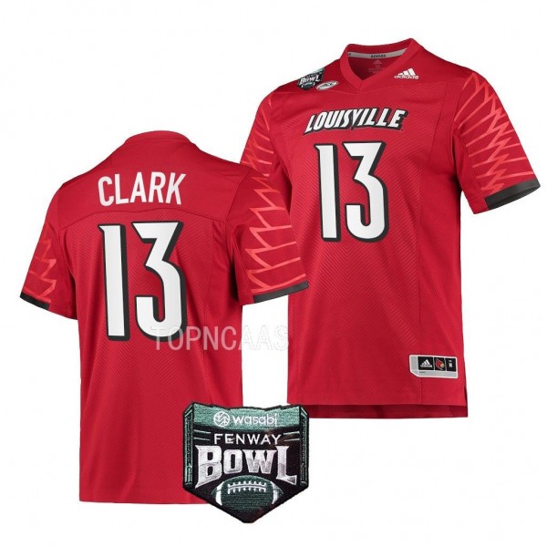 Louisville Cardinals 2022 Fenway Bowl Kei'Trel Clark #13 Red Men's Premier Football Jersey