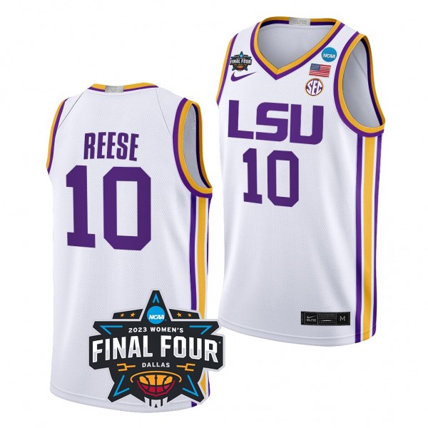2023 NCAA Final Four Angel Reese LSU Tigers #10 Wh...
