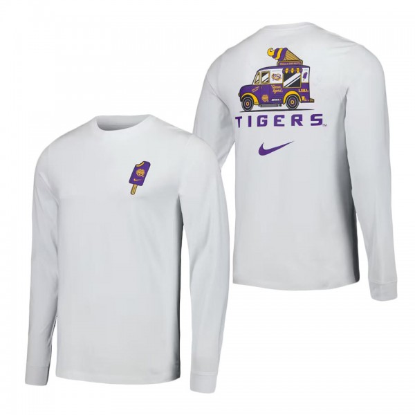 LSU Tigers Campus Ice Cream Long Sleeve T-Shirt Wh...