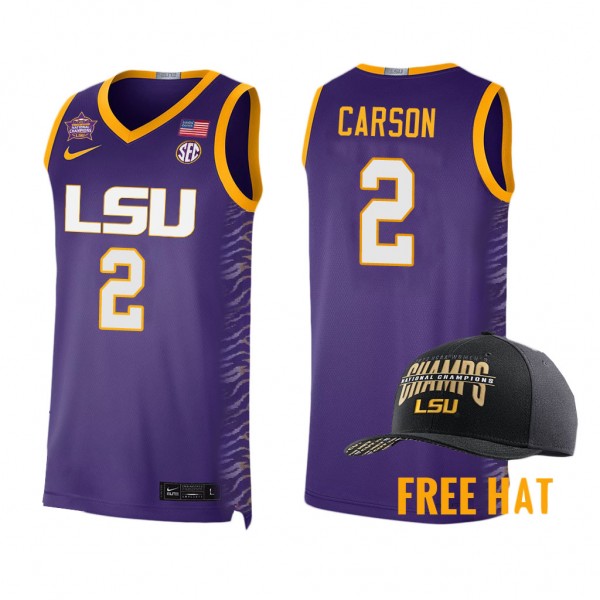 Jasmine Carson LSU Tigers Purple 2023 NCAA Women's Basketball National Champions Jersey