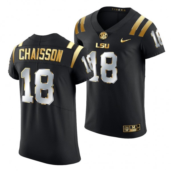 LSU Tigers K'Lavon Chaisson #18 Black Golden Editi...