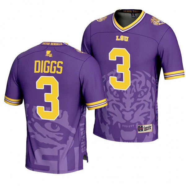 Logan Diggs LSU Tigers Icon Print #3 Jersey Men's ...