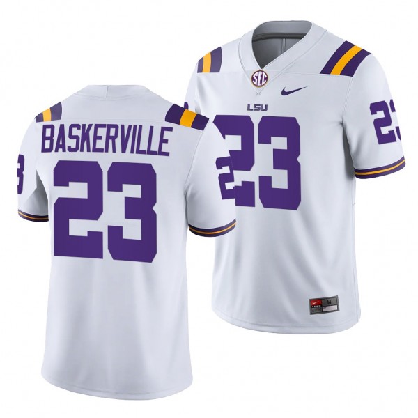 LSU Tigers Micah Baskerville 23 White 2021-22 Coll...