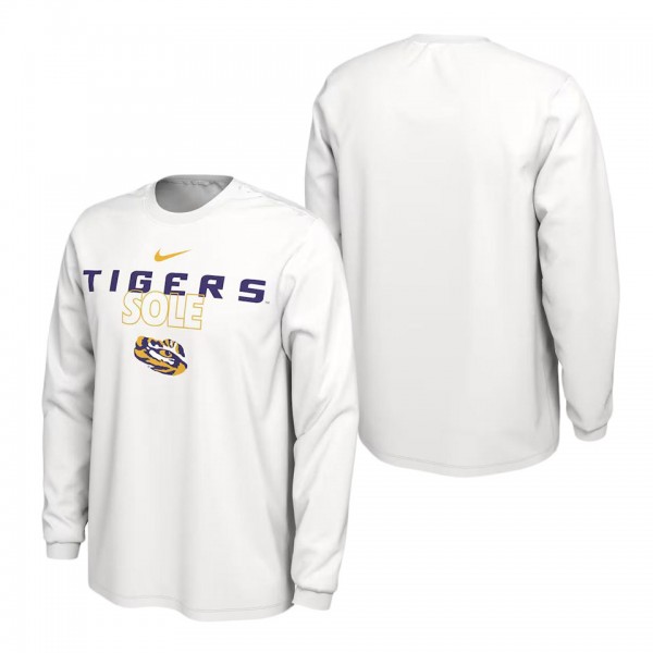 LSU Tigers On Court Long Sleeve T-Shirt White