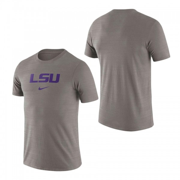 LSU Tigers Team Issue Velocity Performance T-Shirt Heather Gray