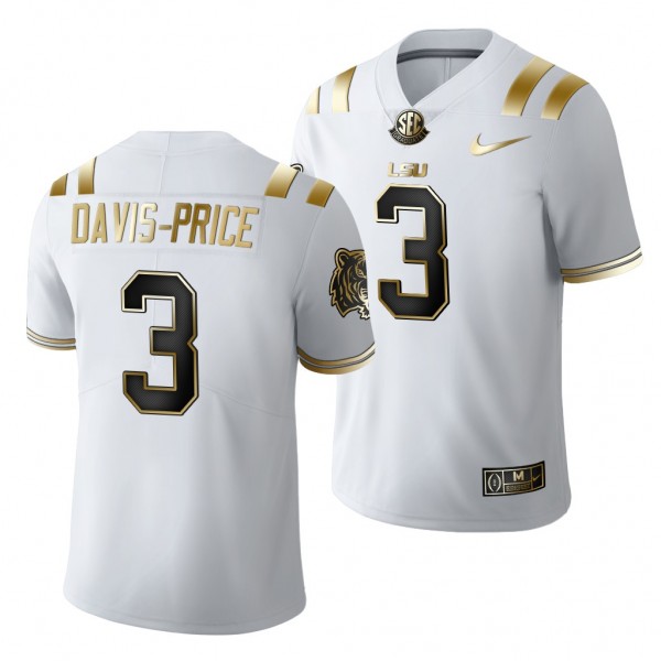LSU Tigers Tyrion Davis-Price #3 White Golden Edit...