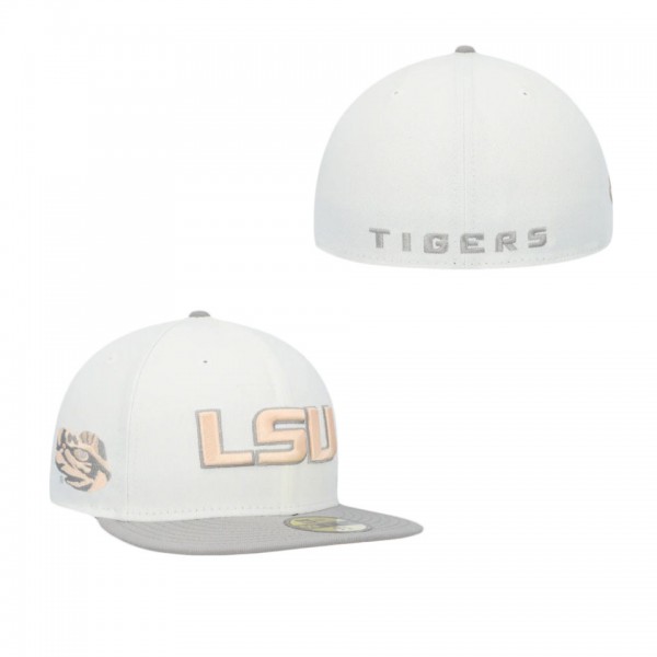 Lsu Tigers White Gray Neutral Apricot 59FIFTY Fitt...