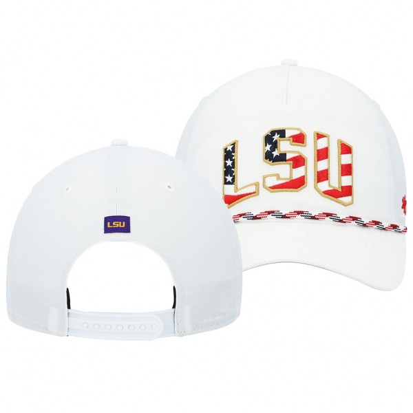 LSU Tigers Stars Stripes Flag Flutter Hitch Snapback Hat White