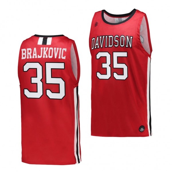 Davidson Wildcats Luka Brajkovic #35 Red College B...