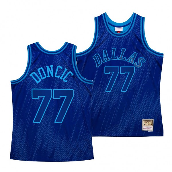 Dallas Mavericks #77 Luka Doncic Monochrome Blue M...