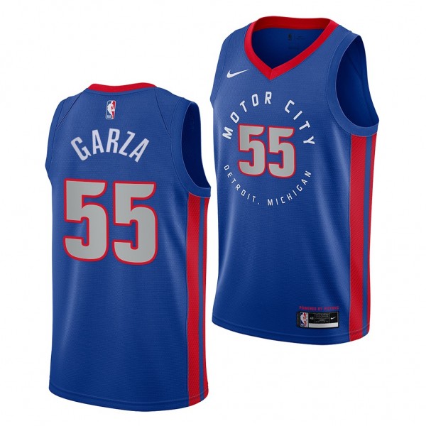 Luka Garza Detroit Pistons 2021 NBA Draft Blue Jersey City Edition #55