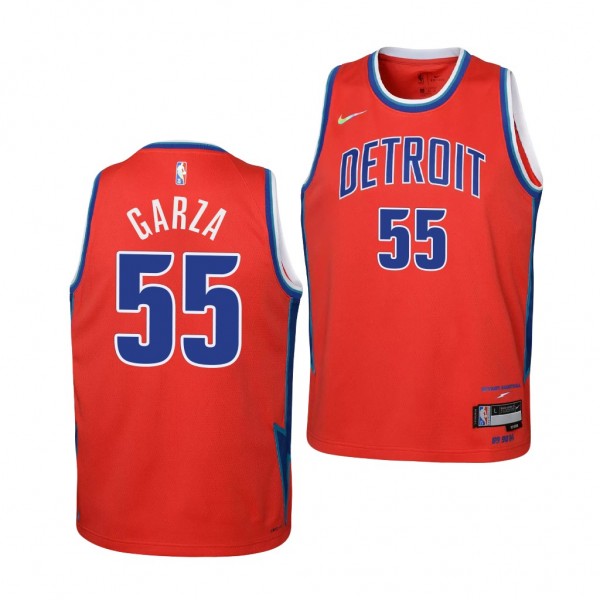 Pistons #55 Luka Garza NBA 75th City Edition Red Y...