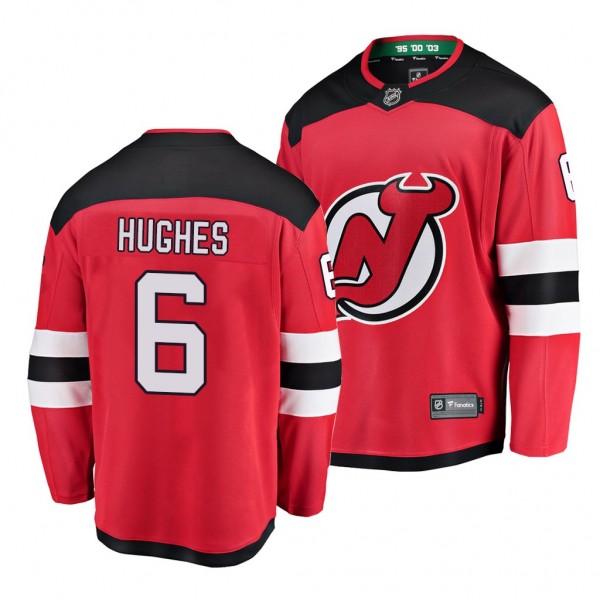 Luke Hughes New Jersey Devils #6 Red Jersey 2021 N...