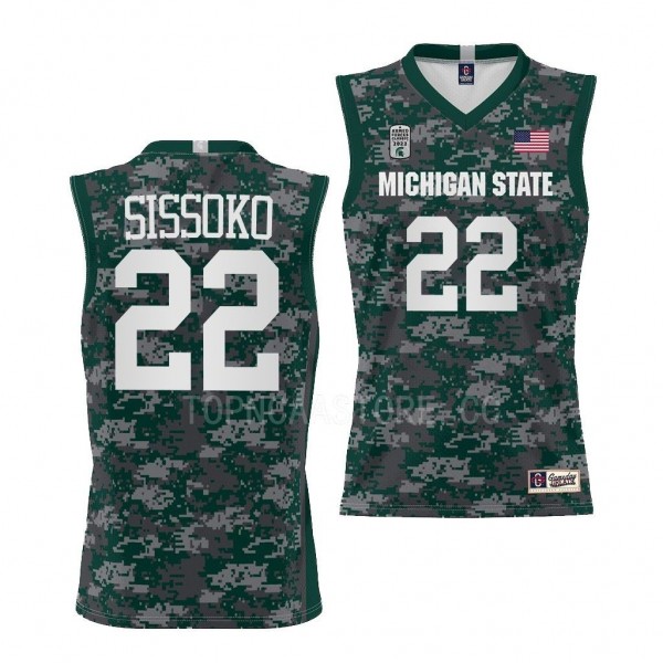 Mady Sissoko Michigan State Spartans #22 Green 202...