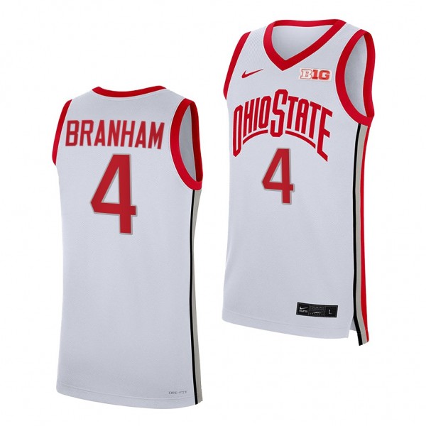 Malaki Branham Ohio State Buckeyes #4 White College Basketball Jersey 2022-23