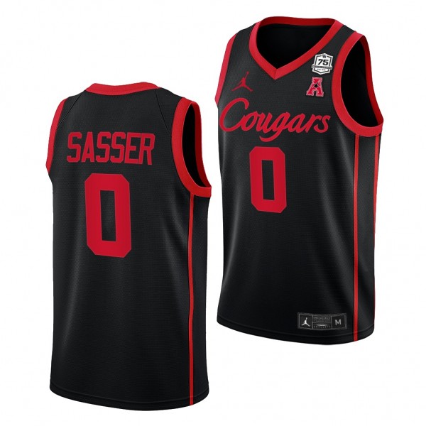 Houston Cougars Marcus Sasser Black #0 Jersey 2022-23 College Basketball