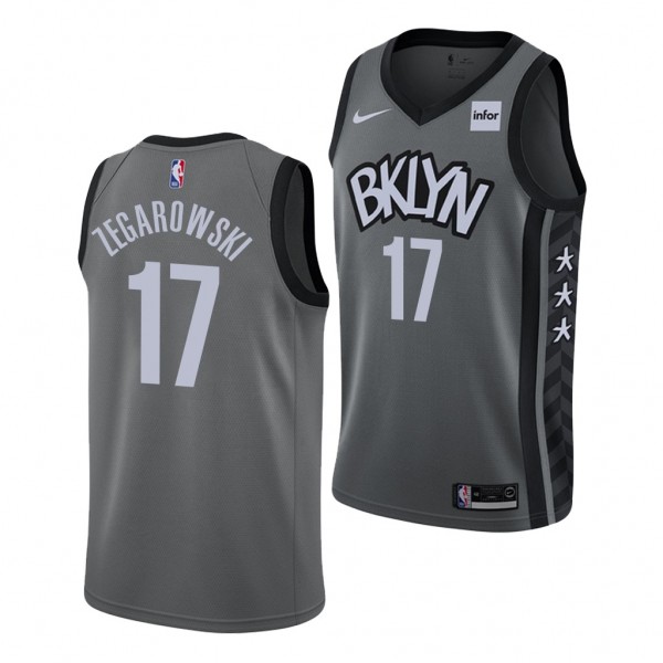 Marcus Zegarowski Brooklyn Nets 2021 NBA Draft Gray Jersey Statement Edition #17