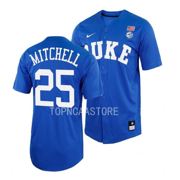 Duke Blue Devils Mark Mitchell Baseball Shirt Roya...