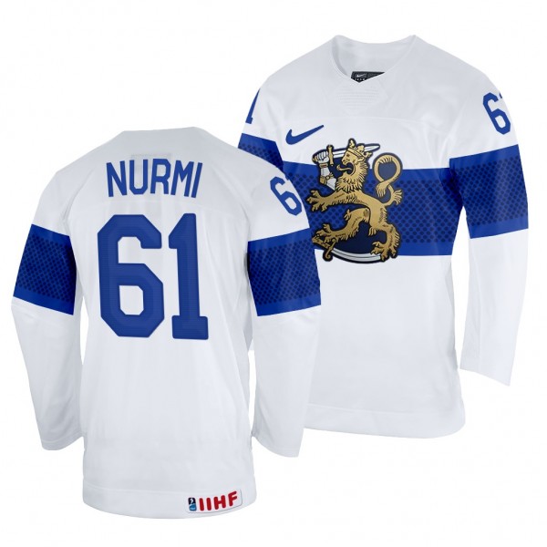 Finland Hockey Markus Nurmi #61 White Home Jersey ...