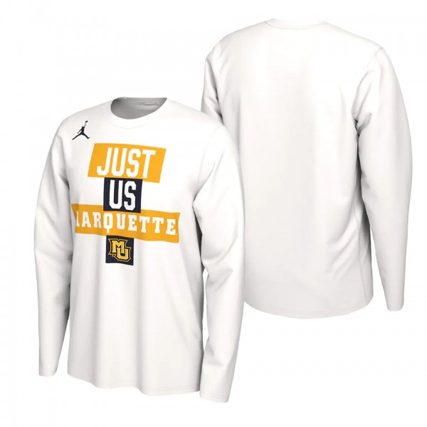 Marquette Golden Eagles Jordan Brand Basketball JUST US Bench Legend T-Shirt White