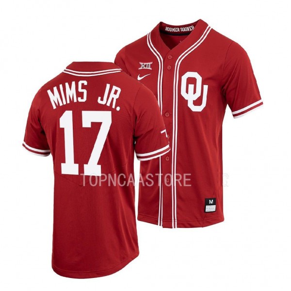Oklahoma Sooners Marvin Mims Jr. Baseball Shirt Cr...