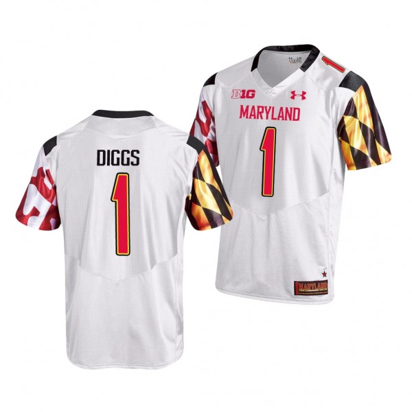 Maryland Terrapins Stefon Diggs White College Foot...