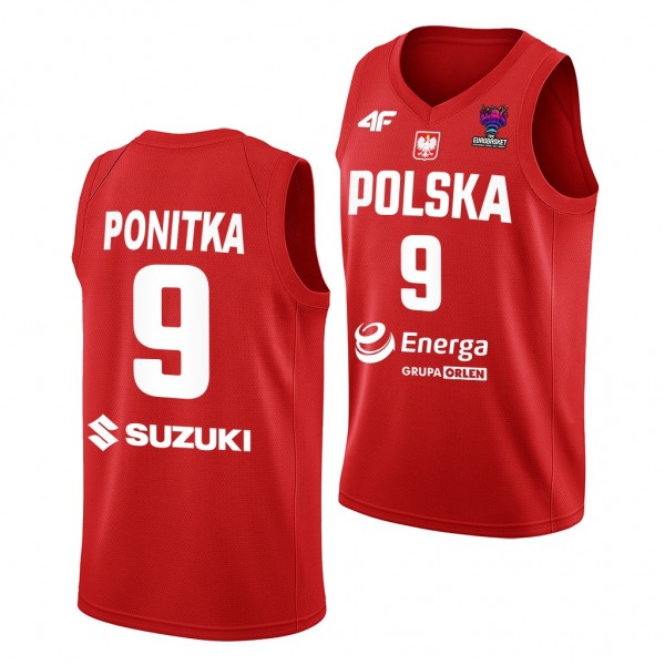 Mateusz Ponitka Poland FIBA EuroBasket 2022 Red #9...