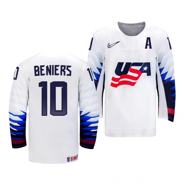 Matthew Beniers #10 USA Hockey 2022 IIHF World Jun...