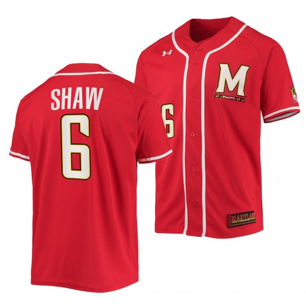 Matthew Shaw Maryland Terrapins #6 Red College Bas...