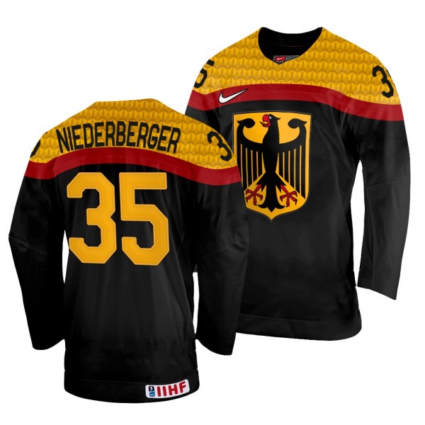 Germany Hockey Matthias Niederberger #35 Black Awa...