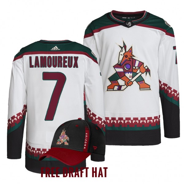 2022 NHL Draft Maveric Lamoureux Coyotes #7 White Authentic Primegreen Jersey