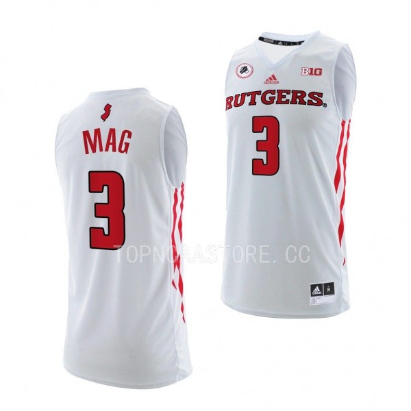 Rutgers Scarlet Knights Mawot Mag White #3 Jersey ...