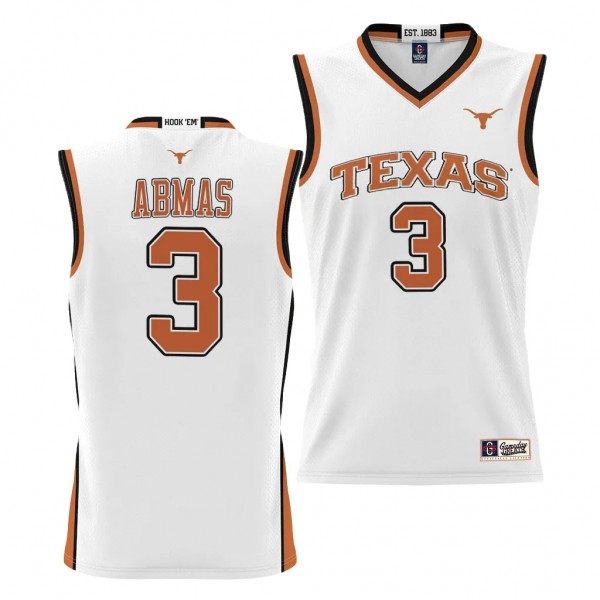 Texas Longhorns Max Abmas White #3 NIL Basketball ...