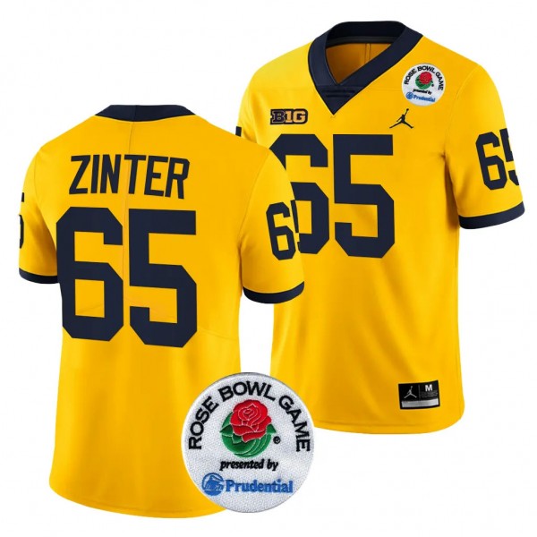 Men's Zak Zinter Michigan Wolverines 2024 Rose Bow...