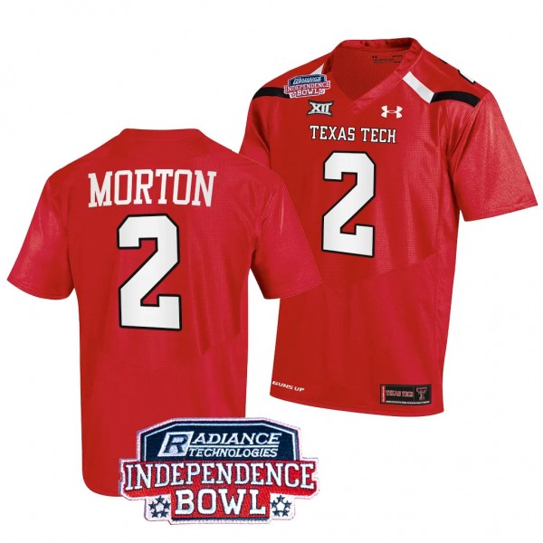 Texas Tech Red Raiders Behren Morton 2023 Independence Bowl #2 Red Football Jersey Men's