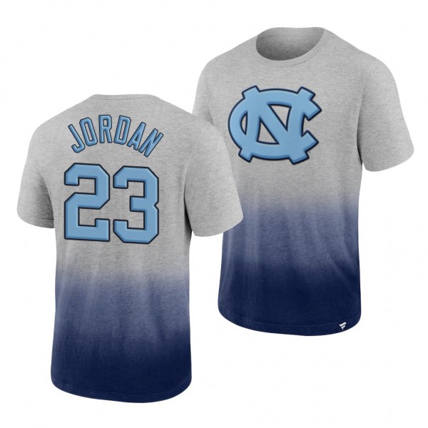 Ombre College Basketball Michael Jordan T-Shirt - Heathered Gray