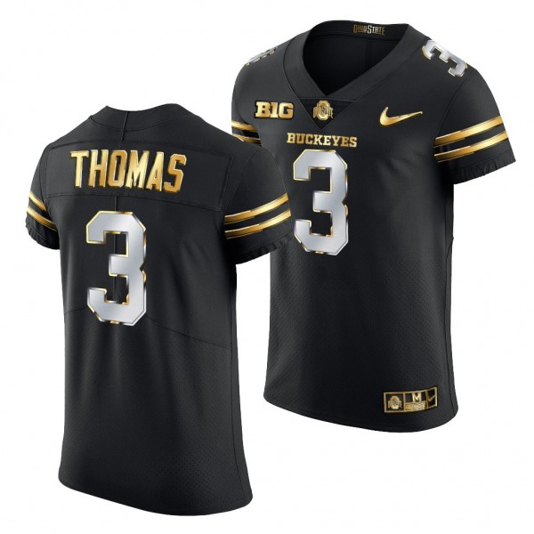 Ohio State Buckeyes Michael Thomas Black Golden Edition Authentic Jersey 2020-21