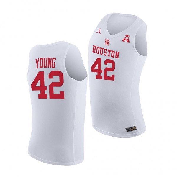 Houston Cougars Michael Young White Home 2021 Marc...