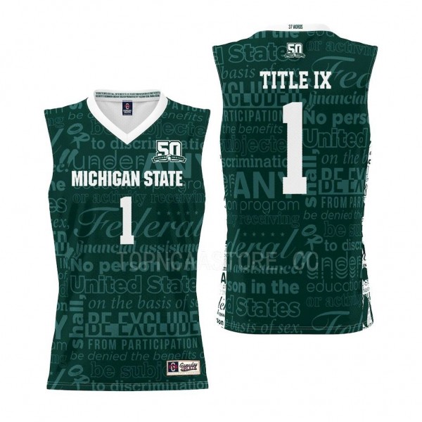 Michigan State Spartans Green #1 Jersey 2022 Title...