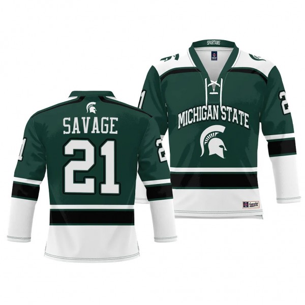 Michigan State Spartans Red Savage Ice Hockey Gree...