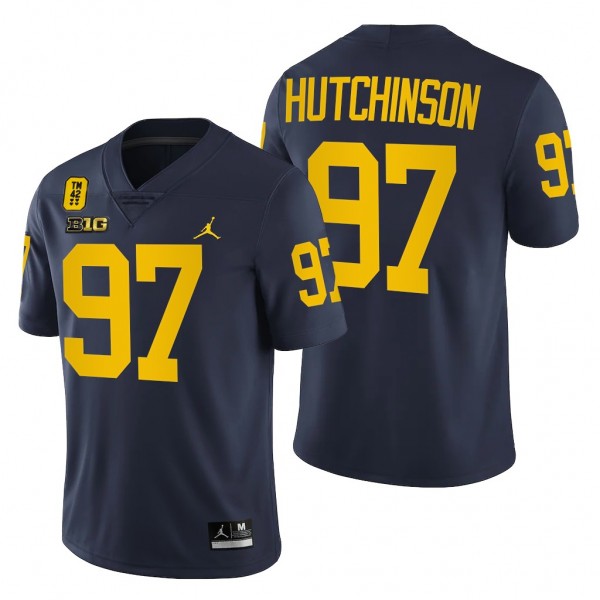 Aidan Hutchinson Michigan Wolverines 97 Navy TM 42...