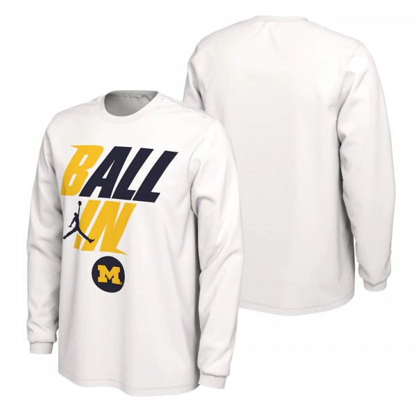 Michigan Wolverines Jordan Brand Ball In Bench T-S...