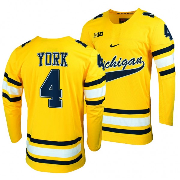 Cam York Michigan Wolverines Maize College Hockey Jersey Replica