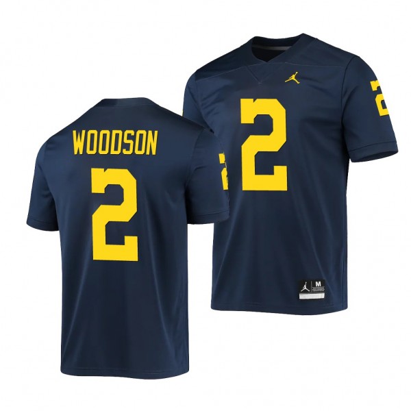 Michigan Wolverines 2 Charles Woodson Navy Game Jersey Men's