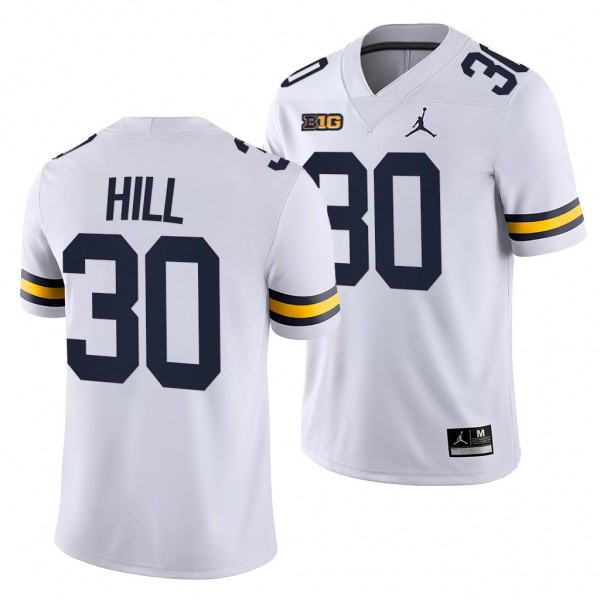 Michigan Wolverines Daxton Hill 30 White 2021-22 College Football Game Jersey Men